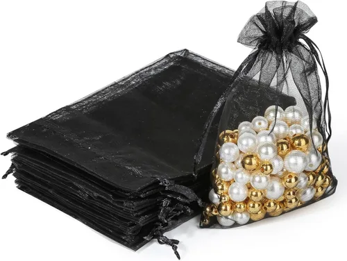 Miniatura 15 de Hopttreely 100 bolsas de organza transparentes premium, bolsas de regalo para bodas blancas, bolsas de joyería de 4 x 4.72 pulgadas para fiestas