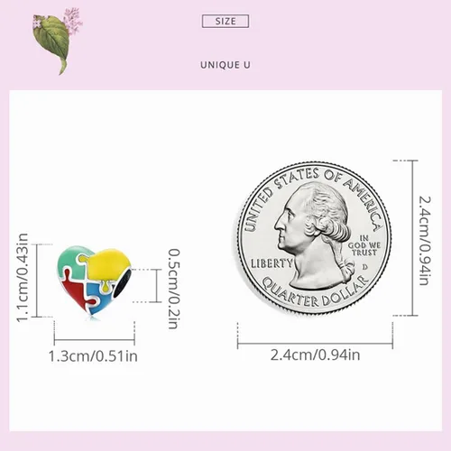 Miniatura 2 de Abalorio de plata de ley 925 con diseño de corazón y piedra natal familiar con dije de corazón para pulsera Pandora