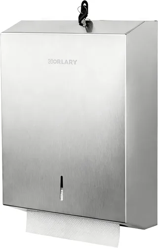 Miniatura 6 de Dispensador de toallas de papel para montaje en pared comercial, pliegue en C, multipliegue, triple pliegue, dispensador de toallas de mano sin Negro