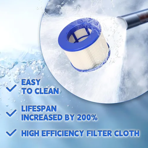 Miniatura 6 de Filtro 60% Más Denso, Filtros de Bañera de Hidromasaje de Alta Eficiencia con Enroscamiento Compatible con Todas las Relxtime, Aleko, Wejoy, Aquaspa