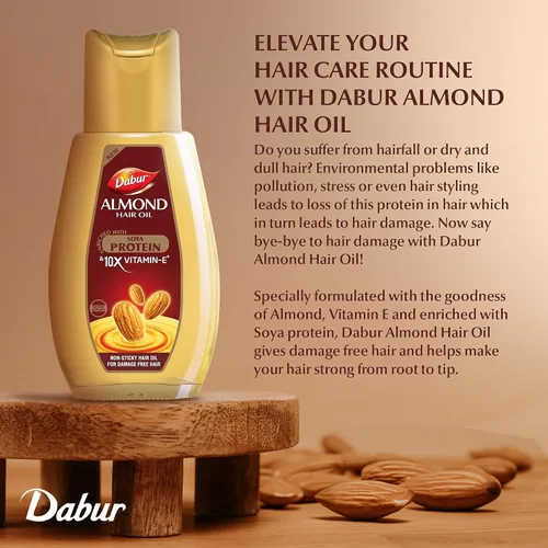 Miniatura 2 de Dabur Aceite capilar de almendras – Elixir de aceite hidratante natural, fortalecedor y capilar para un cuero cabelludo saludable, promueve