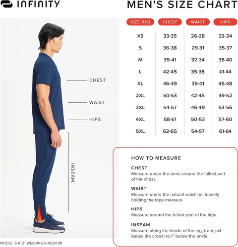Miniatura 6 de Cherokee Infinity - Camisa quirúrgica para hombre, color sólido, con cuello en V
