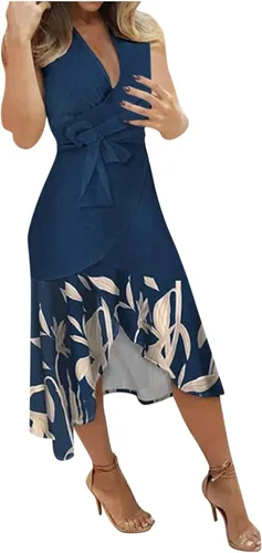 FQZWONG Vestidos de verano para mujer 2023, casual, manga corta, fluidos, maxi vestidos de playa, sexy, fiesta, club, bohemio, trajes de vacaciones