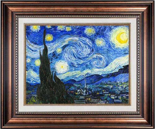 ELITEAART- La noche estrellada por Vincent Van Gogh, pintura al óleo, reproducción de pintura al óleo, impresión en lienzo giclée, tamaño marcado: