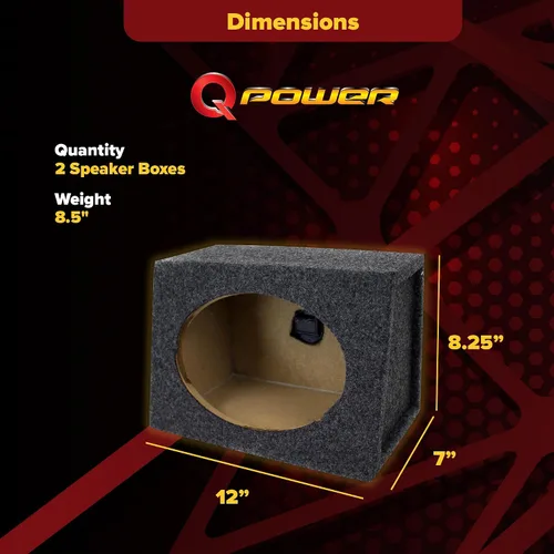Miniatura 3 de Q Power Paquete de 2 cajas de altavoces de 6 x 9 pulgadas, estilo en ángulo, color negro, accesorios para sistema de sonido y estéreo
