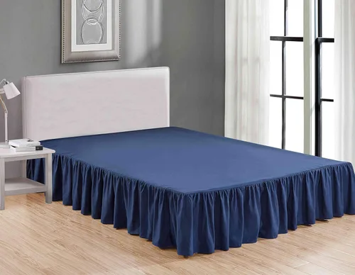 Miniatura 6 de Rodapié de tela de lujo de calidad de hotel para dormitorio, resistente al polvo, a las arrugas y a la decoloración, falda de cama de 14 pulgadas