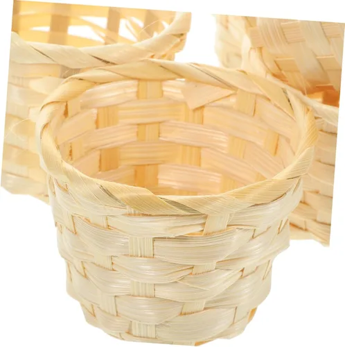 Miniatura 9 de IMIKEYA Cestas tejidas de bambú hechas a mano Mini cestas de frutas de almacenamiento para pan decorativo de cocina