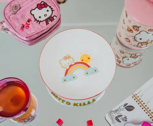 Miniatura 2 de Silver Buffalo Sanrio Hello Kitty Rainbow - Cuenco grande de cerámica de 9 pulgadas para servir pasta, ensalada, cereales