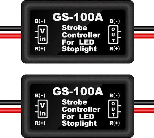 Kinstecks Módulo estroboscópico de luz de freno, luz de freno, luz estroboscópica, 2 unidades, para motocicletas, coches, camiones (solo para LEDs)