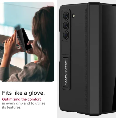 Miniatura 6 de Miimall Funda para Samsung Galaxy Z Fold 5 con protector de pantalla de privacidad, soporte ajustable integrado y protección magnética de bisagra