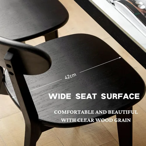 Miniatura 4 de Sillas de comedor de madera maciza, sillas de comedor modernas de mediados de siglo con cómodo respaldo curvo, sillas de madera para cocina, comedor