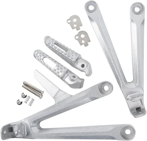Miniatura 2 de TCT-MOTORPARTS Reposapiés del pasajero trasero Estriberas Soportes aptos para Honda CBR600RR 05-06 Plata