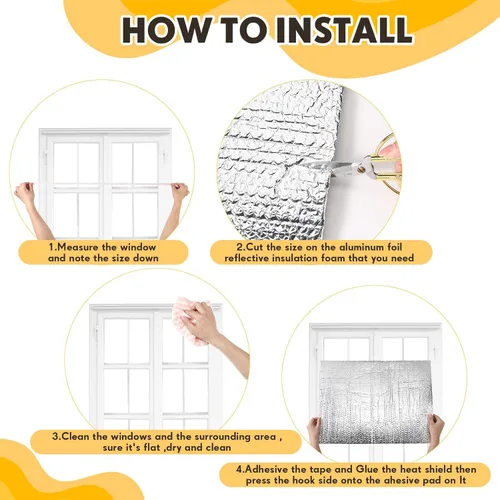 Miniatura 5 de Frienda Juego de 24 paneles de aislamiento para puertas de garaje, doble burbuja, lámina de aluminio reflectante, barrera radiante, aislamiento