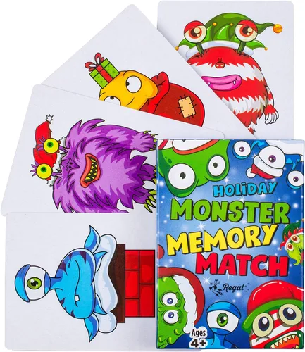 Miniatura 4 de Regal Games Juegos de cartas para niños – Go Fish, Crazy 8's, Old Maid, Slap Jack, Monster Memory Match, Snowball Fight – Temática festiva