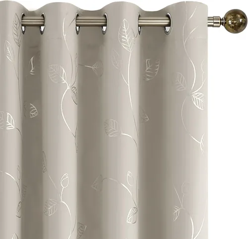 Miniatura 36 de BUHUA - Cortinas opacas blancas, cortinas plateadas, juego de 2 paneles de cortinas con ojales para dormitorio, elegante tratamiento de ventana