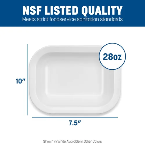 Miniatura 4 de Carlisle FoodService Products Plato rectangular de plástico para panadero, para el hogar y el restaurante, melamina, 28 onzas, bronceado