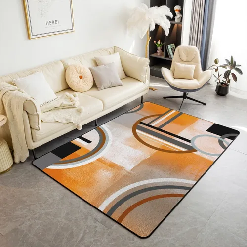 Miniatura 10 de Erosebridal Alfombra de área con tema Groovy de los 70 para sala de estar y dormitorio, alfombra retro con símbolo de paz antideslizante, alfombra