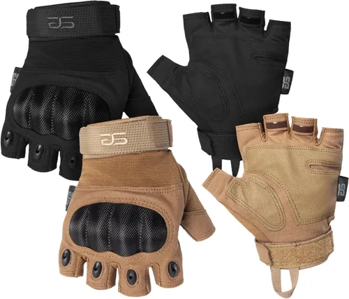 Miniatura 10 de Glove Station - Guantes tácticos de nudillos sin dedos para hombre - Guantes de motocicleta para tiro táctico, Airsoft, caza, trabajo policial