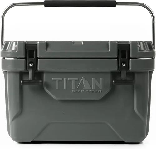 Titan Hard Ice Chest Cooler Roto Cooler con protección Microban y aislamiento de congelación profunda Gris