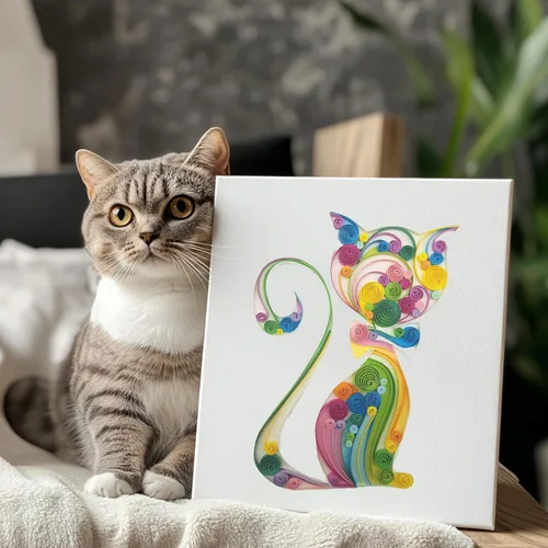 Miniatura 3 de Bonita tarjeta de gato, tarjeta de gatito de animal para el día de la madre, día del padre, feliz cumpleaños, condolencias conmemorativas