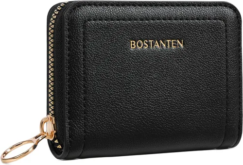 Miniatura 8 de BOSTANTEN Tarjetero de tarjeta de crédito RFID de cuero pequeñas carteras para mujer, cartera de tarjeta con cremallera de acordeón, Beige