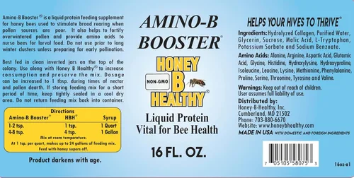 Miniatura 6 de Amino-B Booster 16 oz. Botella, proteína líquida vital para la salud de las abejas