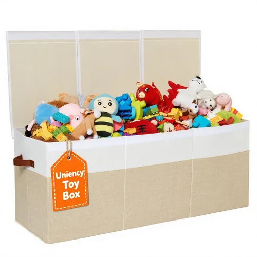 Miniatura 11 de Caja de juguetes extragrande, almacenamiento de juguetes plegable y resistente de 150 litros con tapa, organizador de almacenamiento para niños