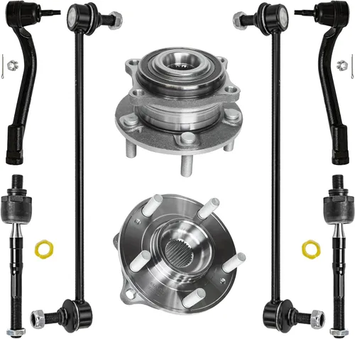 Miniatura 129 de Detroit Axle - Kit de nudillos de dirección delantera izquierda para Ford Edge Lincoln MKX 07-10, cojinete de rueda del lado del conductor, nudillo