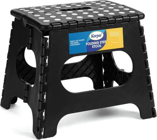 Miniatura 26 de Korpai Taburete plegable de 16 pulgadas para adultos y niños con capacidad para hasta 300 libras, taburetes plegables antideslizantes con mango