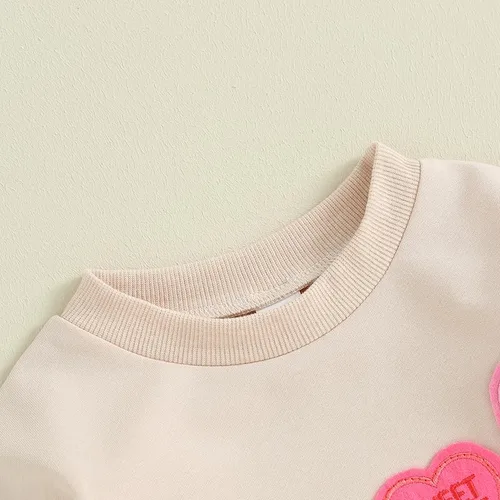 Miniatura 4 de Conjunto de manga larga para bebés y niñas, con texto en inglés My First Valentines Day