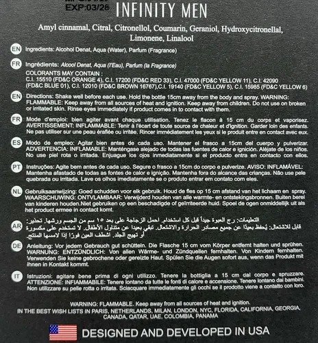 Miniatura 4 de Infinity Men Colonia para hombre, 3.4 onzas líquidas, Eau de Parfum Spray