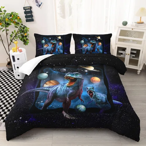 Miniatura 29 de AILONEN Juego de ropa de cama con estampado de gato en acuarela, tamaño individual con gatos y huellas para niños y niñas, juego de edredón suave