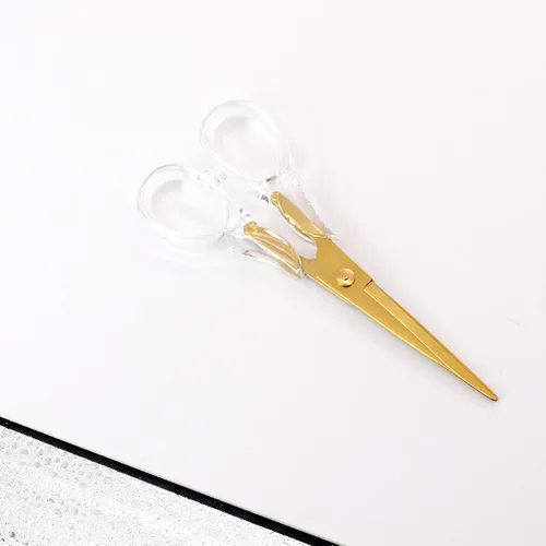 Miniatura 2 de NatSumeBasics Tijeras de oficina transparentes de oro rosa, tijeras multiusos, tijeras profesionales de tela para cortar papel, tela, lona de cuero