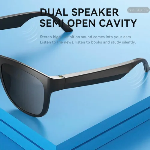 Miniatura 6 de GS01 Smart Bluetooth Gafas de sol, gafas de sol de audio con altavoz, lente polarizada UV400, música abierta del oído, control táctil