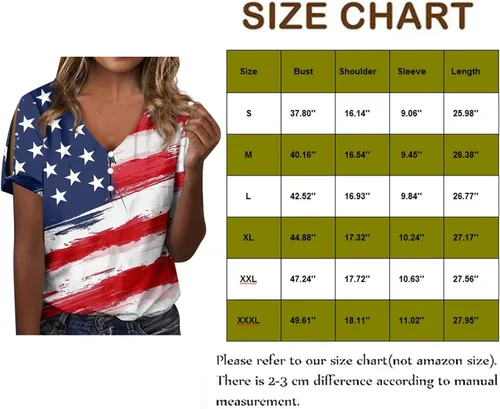 Miniatura 5 de Short Sleeve Button Top for Women Trendy Print Slim Fitted Tees Shirt Short Sleeve Basic V Neck Going Out Tops
