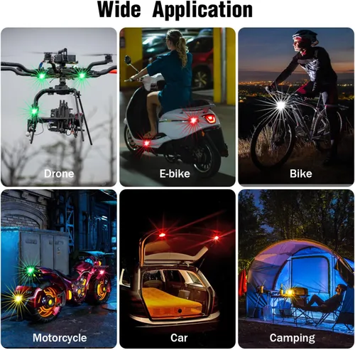 Miniatura 6 de 4 luces estroboscópicas LED inalámbricas con control remoto, 8 colores recargables, luces LED anticolisión, luces de advertencia de emergencia