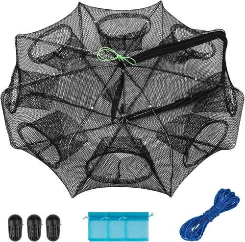 Miniatura 10 de Trampa de carnada para pesca QualyQualy, red de pesca para cangrejos, trampa de pesca para pececillos/cangrejos/camarones/cangrejos de río