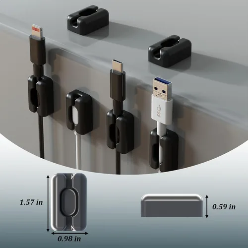 Miniatura 2 de Organizador de cables de silicona para cables, clips de cuerda de luz, organizador de cables de electrodomésticos, organizador de cables