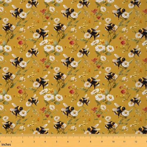 Miniatura 34 de Rustic Flowers Indoor Outdoor Fabric,Retro Floral Soft Flannel Polyester No Stretch Farmhouse Style Crafts & Sewing Supplies DIY Fabrics,1 Yard
