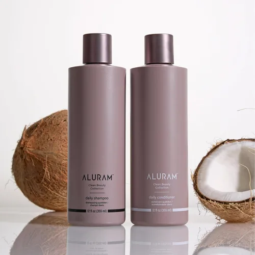 Miniatura 3 de ALURAM Acondicionador diario de agua de coco para hombres y mujeres, hidratación limpia y brillo para todo tipo de cabello, 12 onzas líquidas