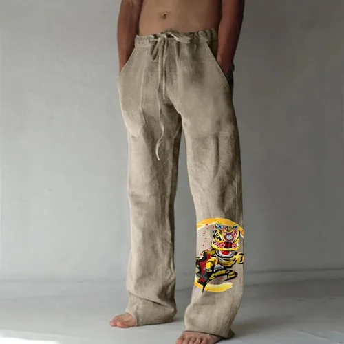 Miniatura 2 de GIERIDUC Pantalones deportivos para hombre Pantalones deportivos para hombre con bolsillos con cremallera para hombre, pantalones de vestir marrón