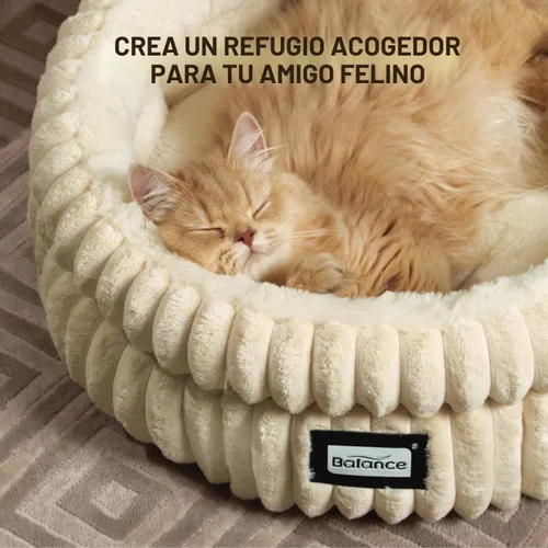 Miniatura 6 de BALANCE Cama para gatos, cama para gatitos, camas redondas lavables para gatos de interior, cama de felpa súper suave de piel sintética para Gris