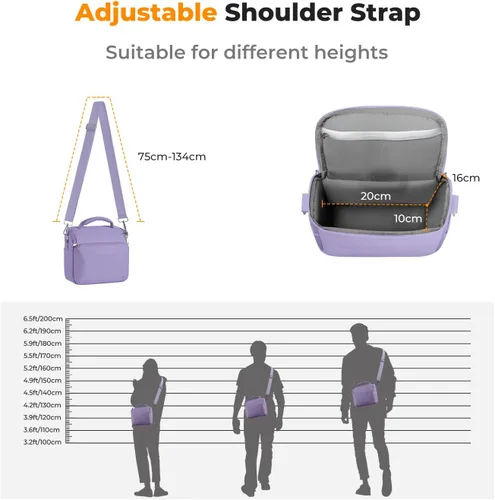 Miniatura 6 de K&F CONCEPT Bolso de bandolera para cámara pequeño estuche cruzado para cámara DSLR/SLR/Cute compacto Bolsos de hombro para fotografía