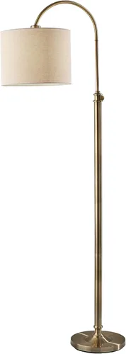 Miniatura 9 de Adesso Lámpara de mesa de bronce antiguo con pantalla de lino de avena, luz de acento de altura ajustable para dormitorio, sala de estar u oficina