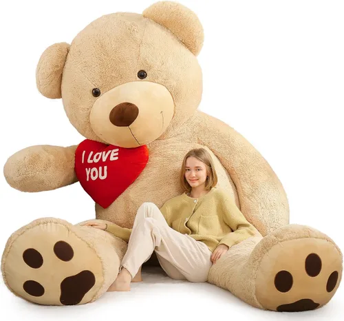 Miniatura 23 de BENINY Osos de peluche grandes en forma de corazón rojo, osos de peluche negros con bordado "Te quiero" para novia, osos de peluche grandes