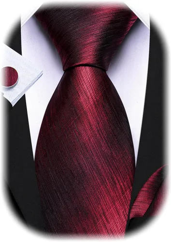 Miniatura 353 de Barry.Wang Juego de corbatas para hombre, corbata de seda a rayas, tejido a cuadros, gemelos formales, negocios, boda