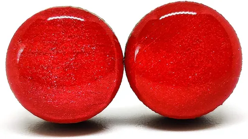 Miniatura 24 de Juego de Aretes de Tuercas, Brillo, 10 mm, Tuercas Redondas para Mujeres, Niñas y Hombres, Hecho a Mano, Postes de Acero Inoxidable para Orejas