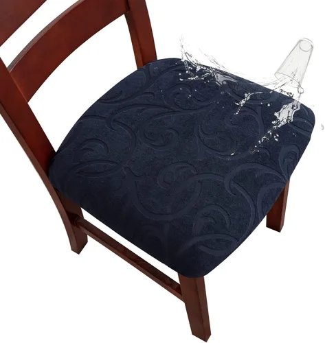 Miniatura 17 de Genina Fundas impermeables de asiento para silla de comedor, fundas elásticas para sillas de comedor, fundas protectoras para silla de comedor