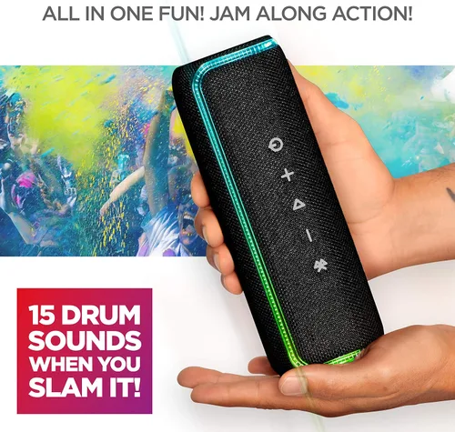 Miniatura 3 de ION Audio Slam Jam-IPX7 - Altavoz Bluetooth impermeable con micrófono, batería recargable, 15 sonidos de batería, entrada auxiliar y puerto de carga