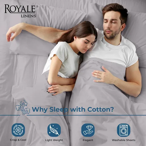 Miniatura 46 de Royale Linens Sábana encimera de tamaño individual XL 100% Algodón Orgánico – Super suave – Sábanas superiores de percal – Sábana encimera